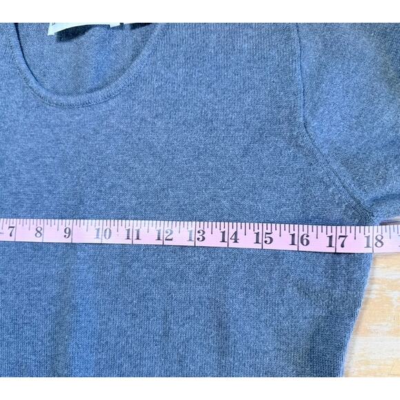 VTG A Line Anne Klein 100% Cotton Sweater Dress Sz S Gray Minimalist Preppy Twee - Picture 7 of 10